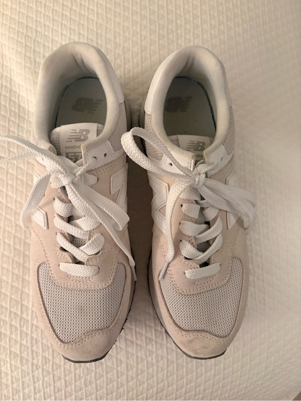 adidas Women’s Light Beige and White Athletic Sneakers